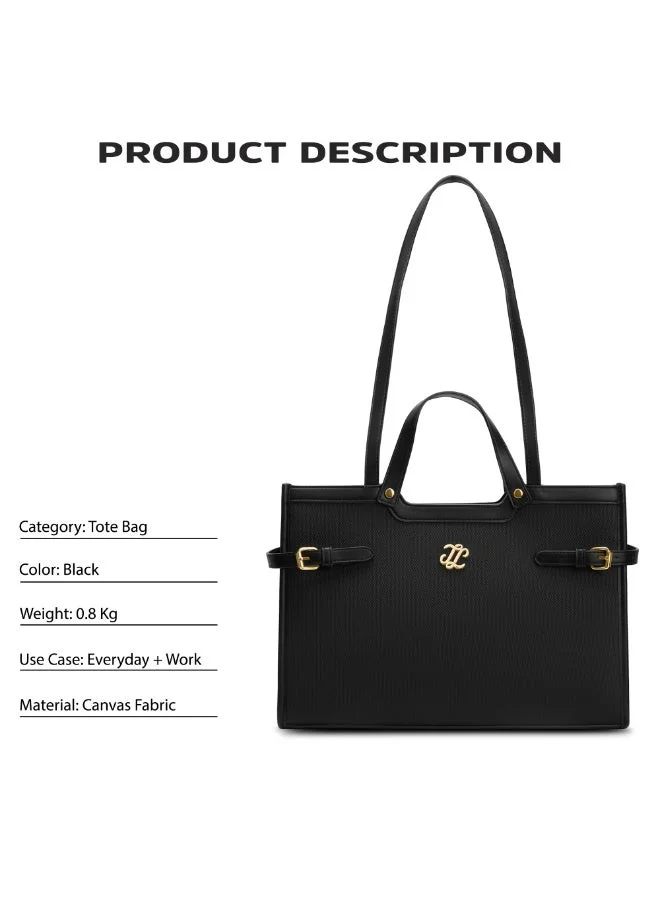 Lavie  Signature Canva Dual Carry (Black) for Women | Best Price UAE